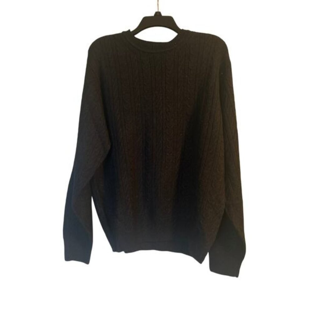 GUC Alex Cannon Men's Black Crew Neck Sweater 55% Wool Size Large